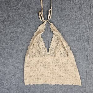 Avenue Body Halter Top Womens 18/20 Beige Lace Layering Festival Fairy Neutral